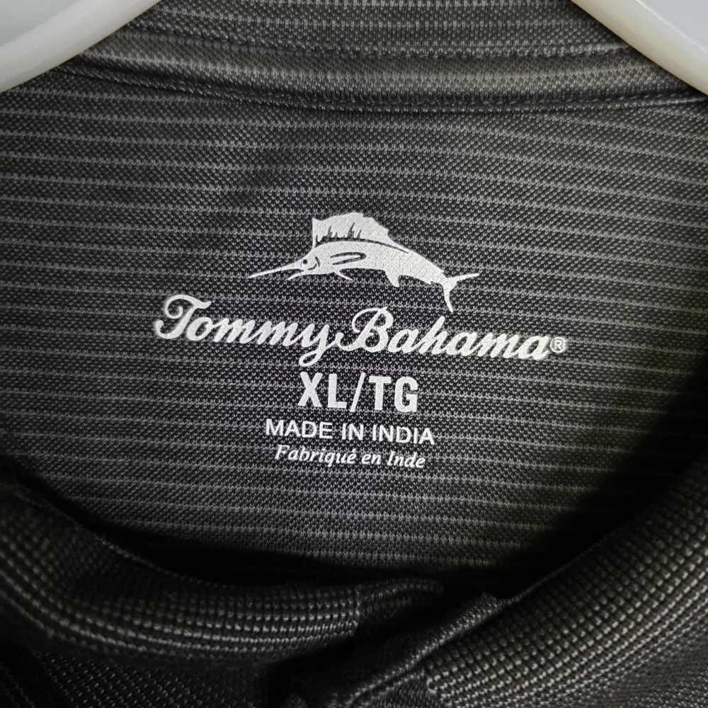 Tommy Bahama Men's Black Polo Shirt - Picture 2 of 8
